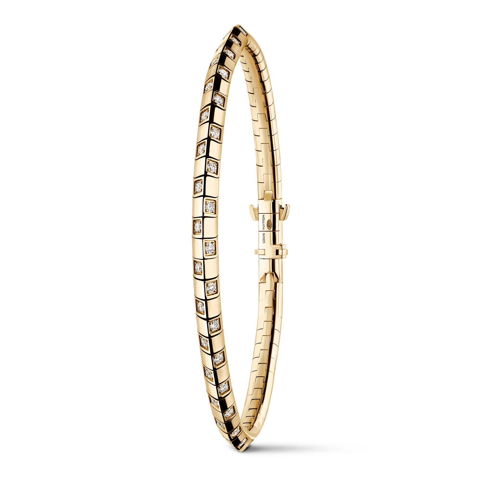 Le Damier de Louis Vuitton Small Bracelet, Yellow Gold and
